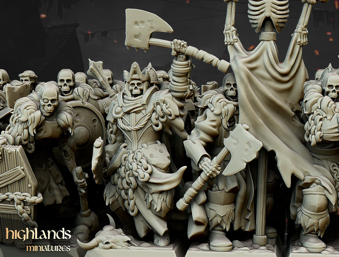 Undead Blackwatch unpainted resin undead miniature by Highlands Miniatures, 28-32mm DnD tabletop model.