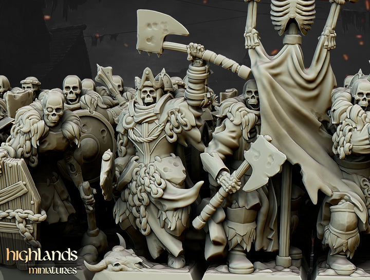 Undead Blackwatch unpainted resin undead miniature by Highlands Miniatures, 28-32mm DnD tabletop model.