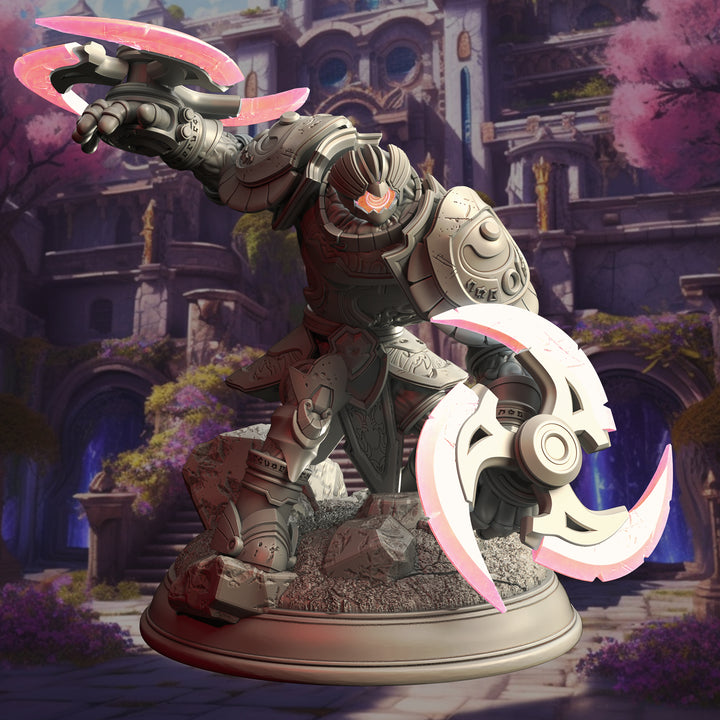 Arcane War Golem - Orodver unpainted resin golem miniature by DM Stash, 28-32mm DnD tabletop model.