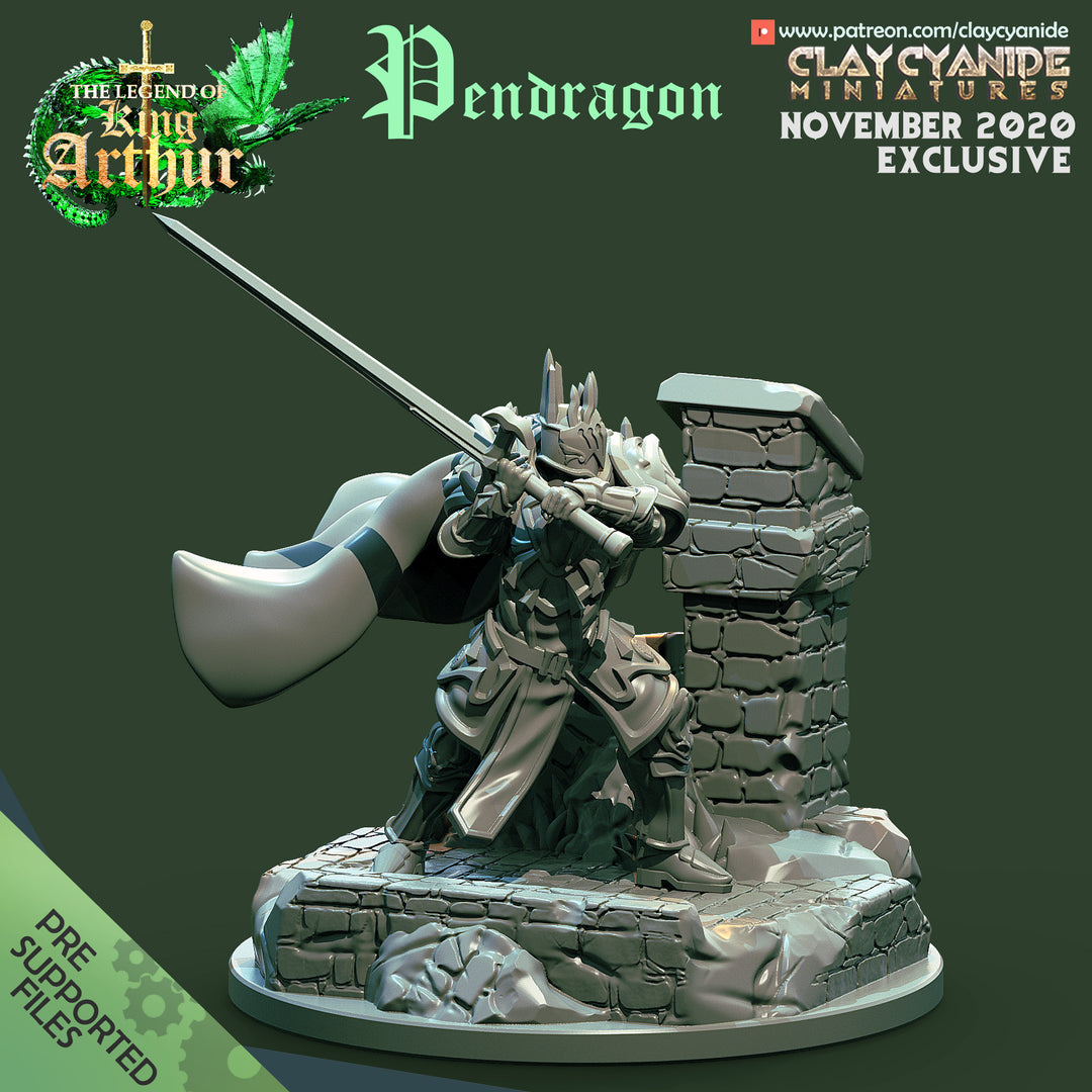 Pendragon - Father of King Arthur unpainted resin character miniature by Clay Cyanide, 28-32mm DnD tabletop model.