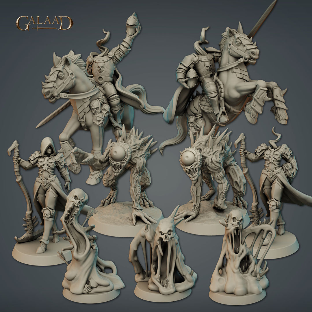Dungeon Monsters Bundle unpainted resin fantasy miniature by Galaad Miniatures, 28-32mm DnD tabletop model.