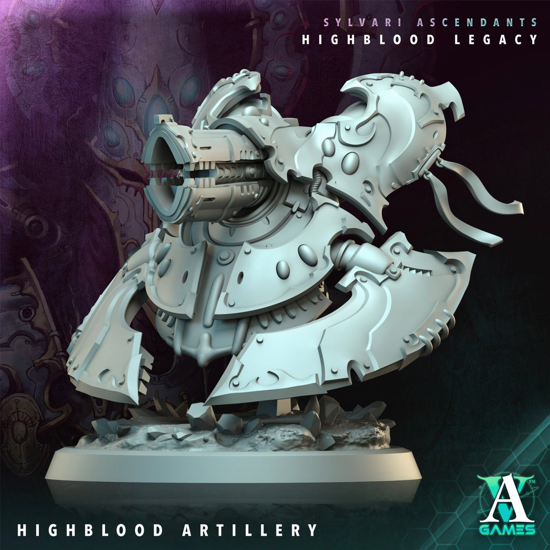 Highblood Artillery unpainted resin miniature by Archvillain Games, 28-32mm tabletop wargaming model.