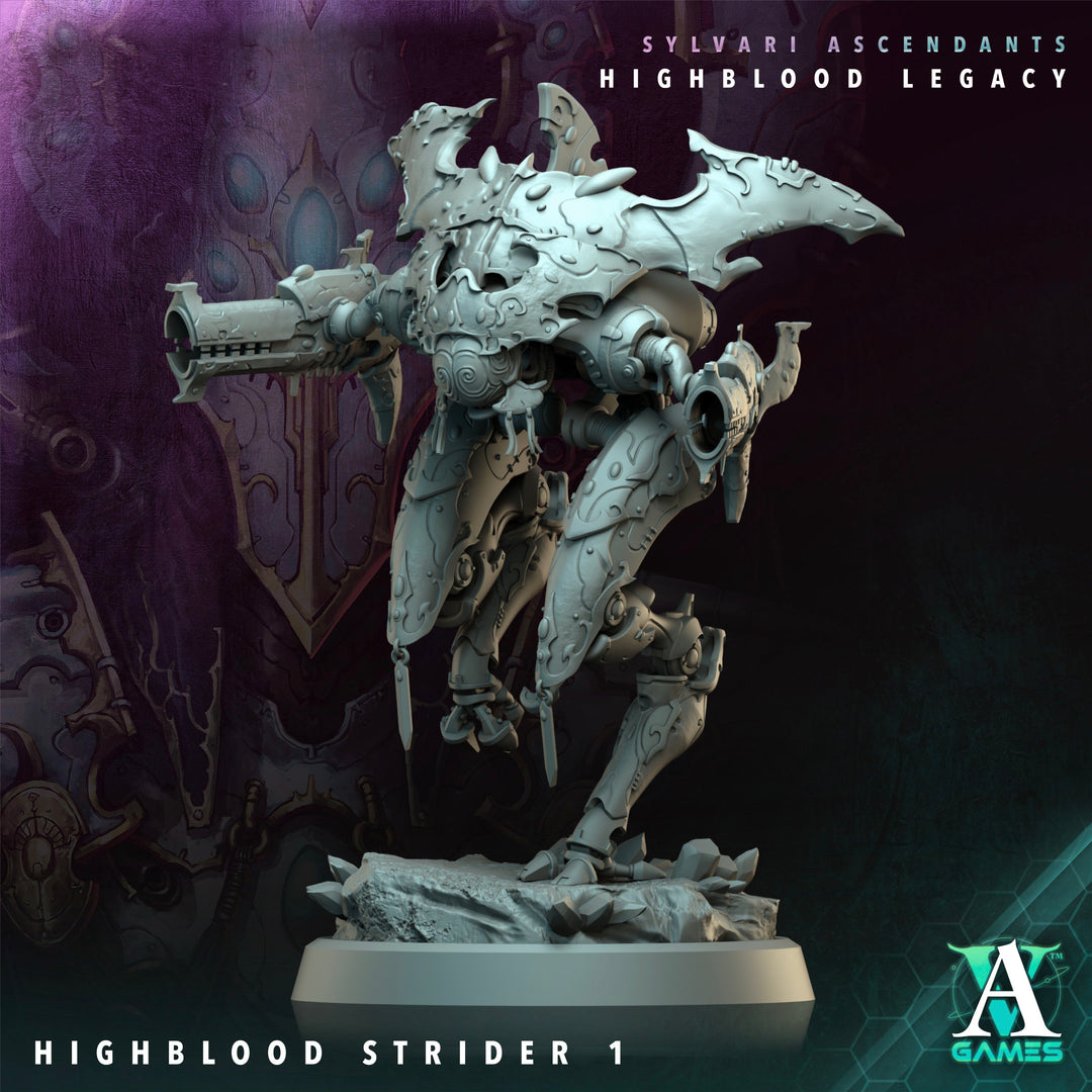 Highblood Striders unpainted resin miniature by Archvillain Games, 28-32mm tabletop wargaming model.