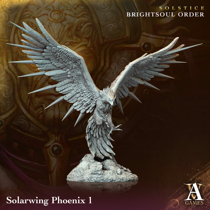 Solarwing Phoenix unpainted resin character miniature by Archvillain Games, 28-32mm DnD tabletop model.