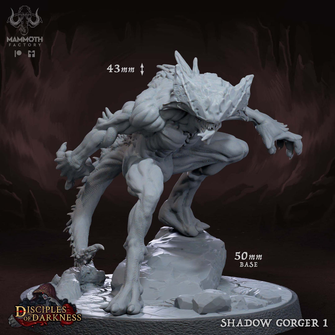 Shadow Gorgers unpainted resin demon miniature by Mammoth Factory, 28-32mm DnD tabletop model.