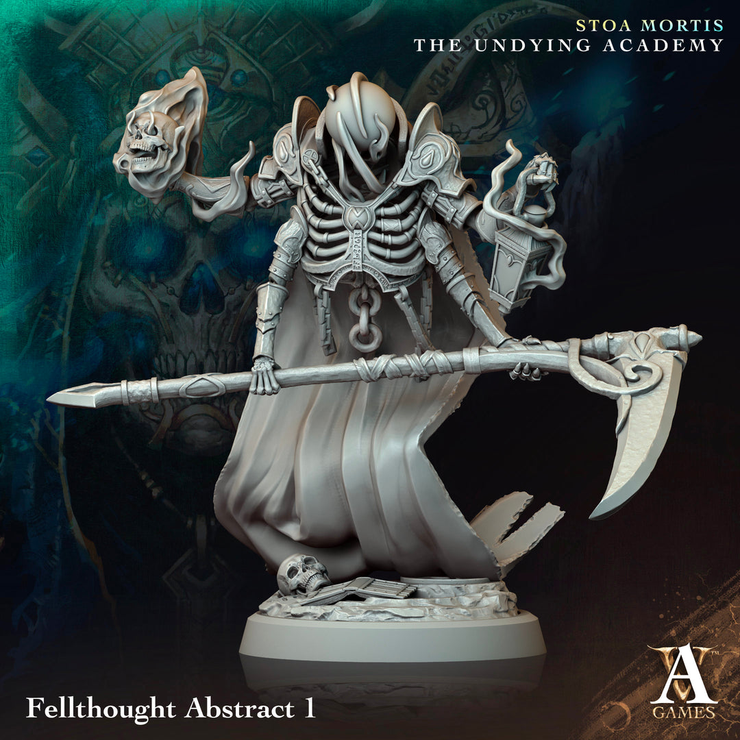 Fellthought Abstract unpainted resin fantasy miniature by Archvillain Games, 28-32mm DnD tabletop model.