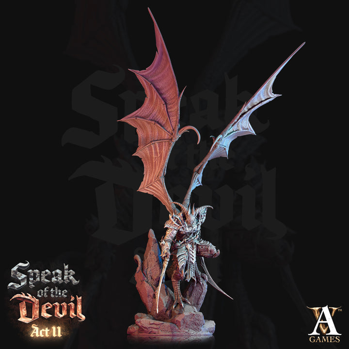 Agonite Devil unpainted resin demon miniature by Archvillain Games, 28-32mm DnD tabletop model.