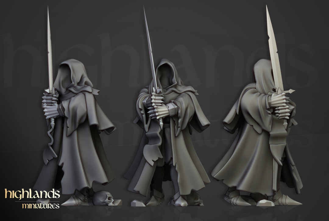 Spectral Commander unpainted resin undead miniature by Highlands Miniatures, 28-32mm DnD tabletop model.