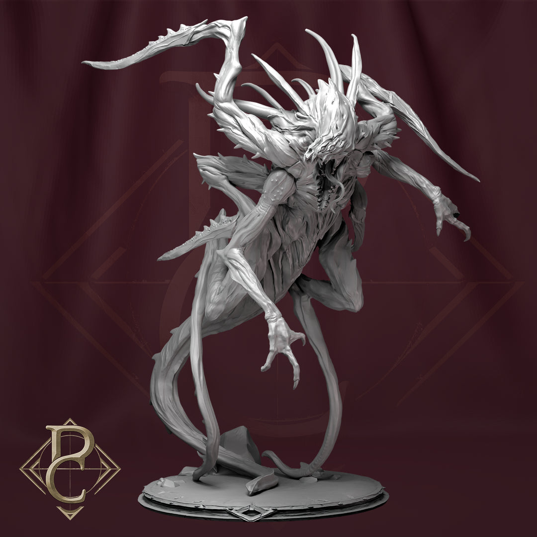 The Beast of Change unpainted resin fantasy centerpiece miniature by Parasite Collectibles, 28-32mm DnD tabletop model.