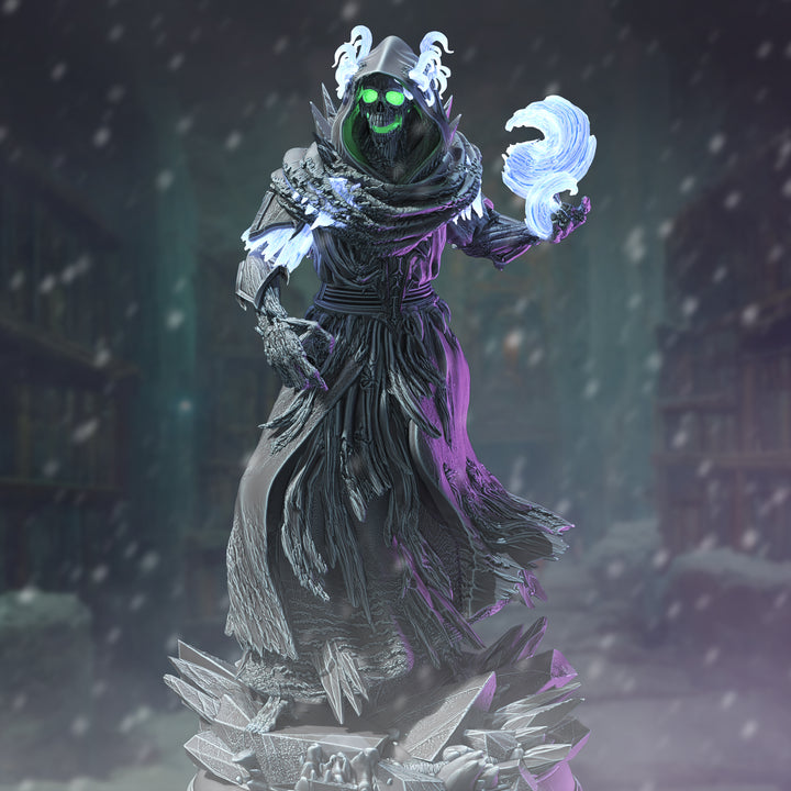 Frozen Lich - Thirazar unpainted resin undead miniature by DM Stash, 28-32mm DnD tabletop model.