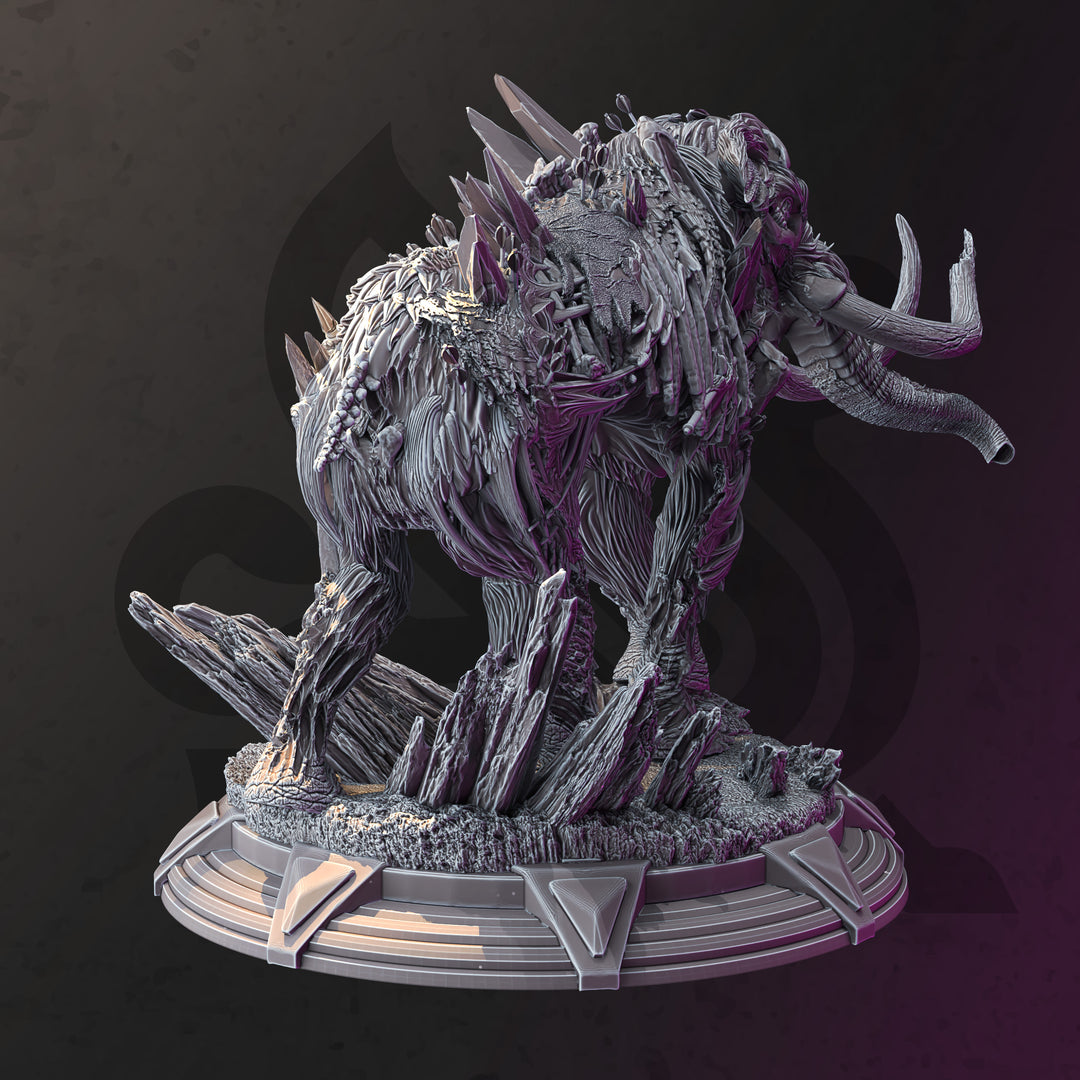 Frozen Undead Mammoth - Tjornir unpainted resin fantasy miniature by DM Stash, 28-32mm DnD tabletop model.