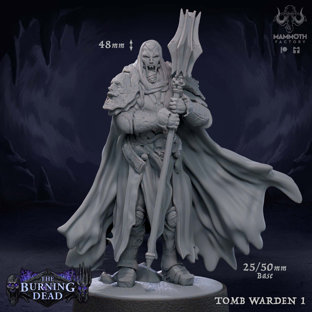 Tomb Wardens unpainted resin fantasy miniature by Mammoth Factory, 28-32mm DnD tabletop model.