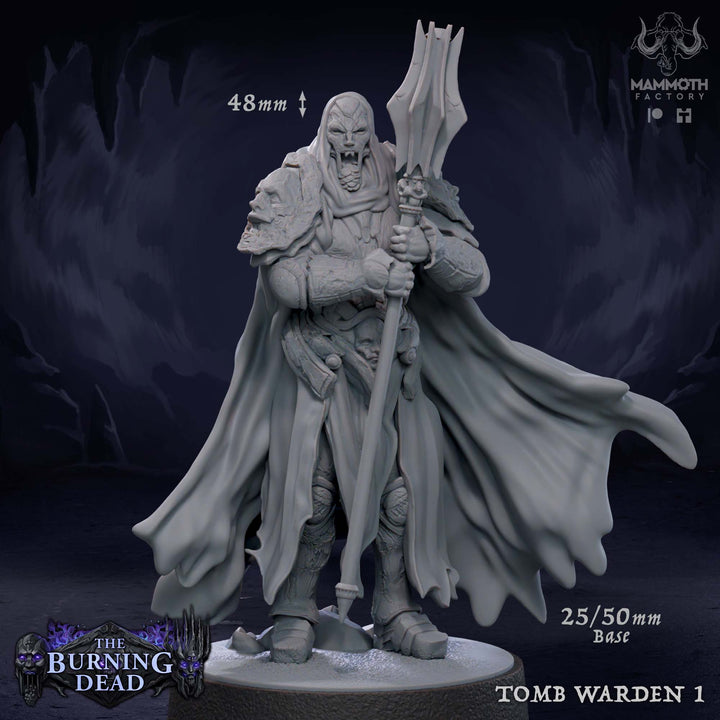 Tomb Wardens unpainted resin fantasy miniature by Mammoth Factory, 28-32mm DnD tabletop model.