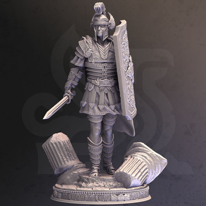 Imperial Centurion - Trellus Tacitus unpainted resin character miniature by DM Stash, 28-32mm DnD tabletop model.