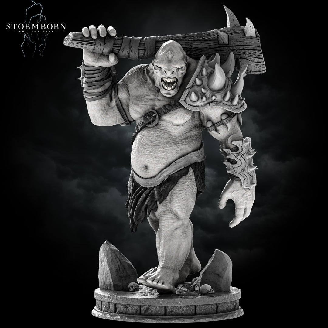 Mountain Troll unpainted resin troll miniature by Stormborn Collectibles, 28-32mm DnD tabletop model.