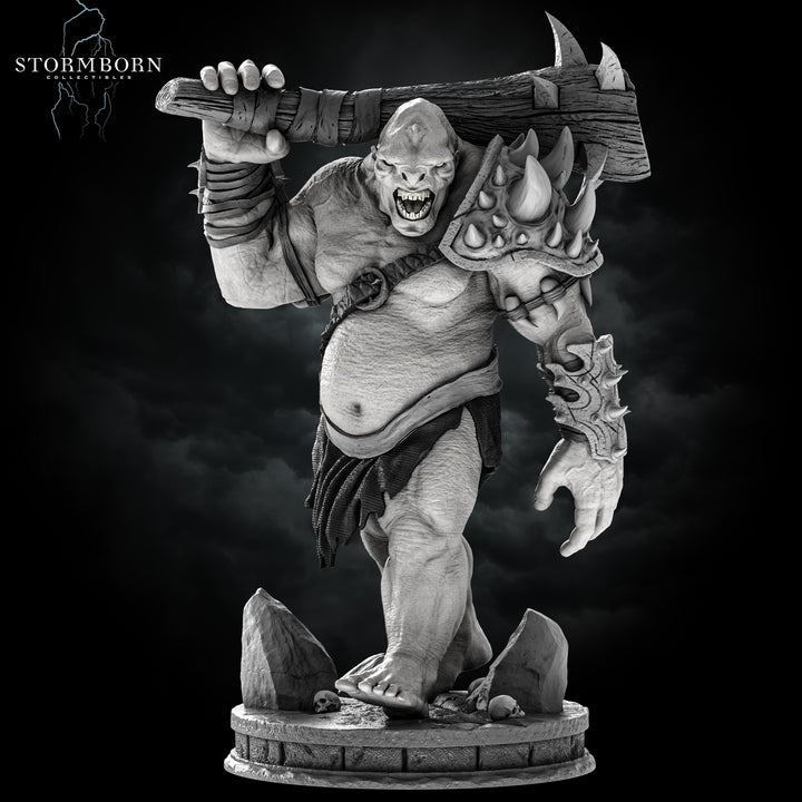 Mountain Troll unpainted resin troll miniature by Stormborn Collectibles, 28-32mm DnD tabletop model.