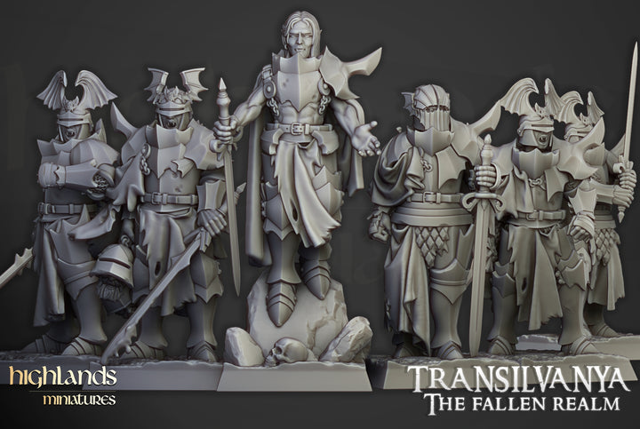 Vampire Neophytes unpainted resin vampire miniature by Highlands Miniatures, 28-32mm DnD tabletop model.
