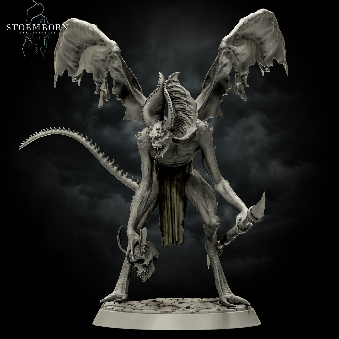 Vyrkol Demon unpainted resin demon miniature by Stormborn Collectibles, 28-32mm DnD tabletop model.