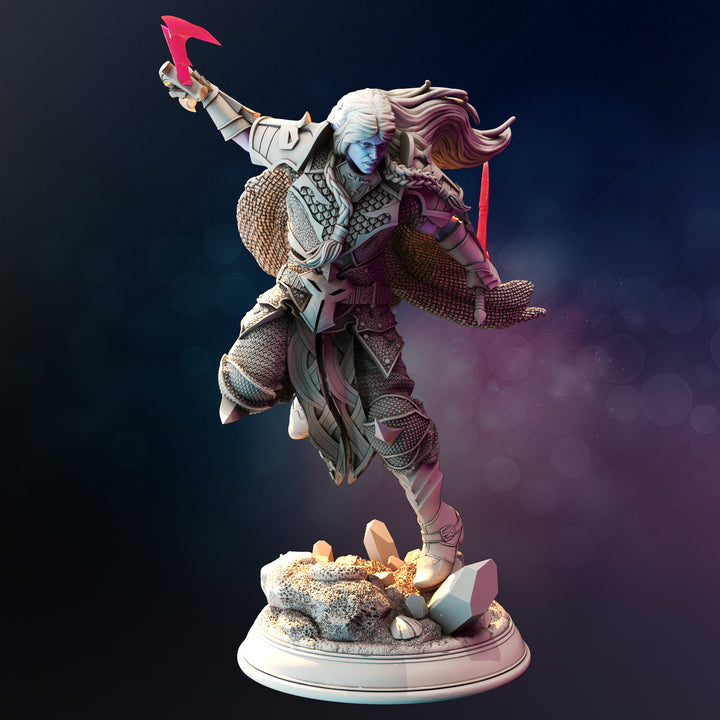 Drow Underdark Ranger - Xandir unpainted resin elf miniature by DM Stash, 28-32mm DnD tabletop model.
