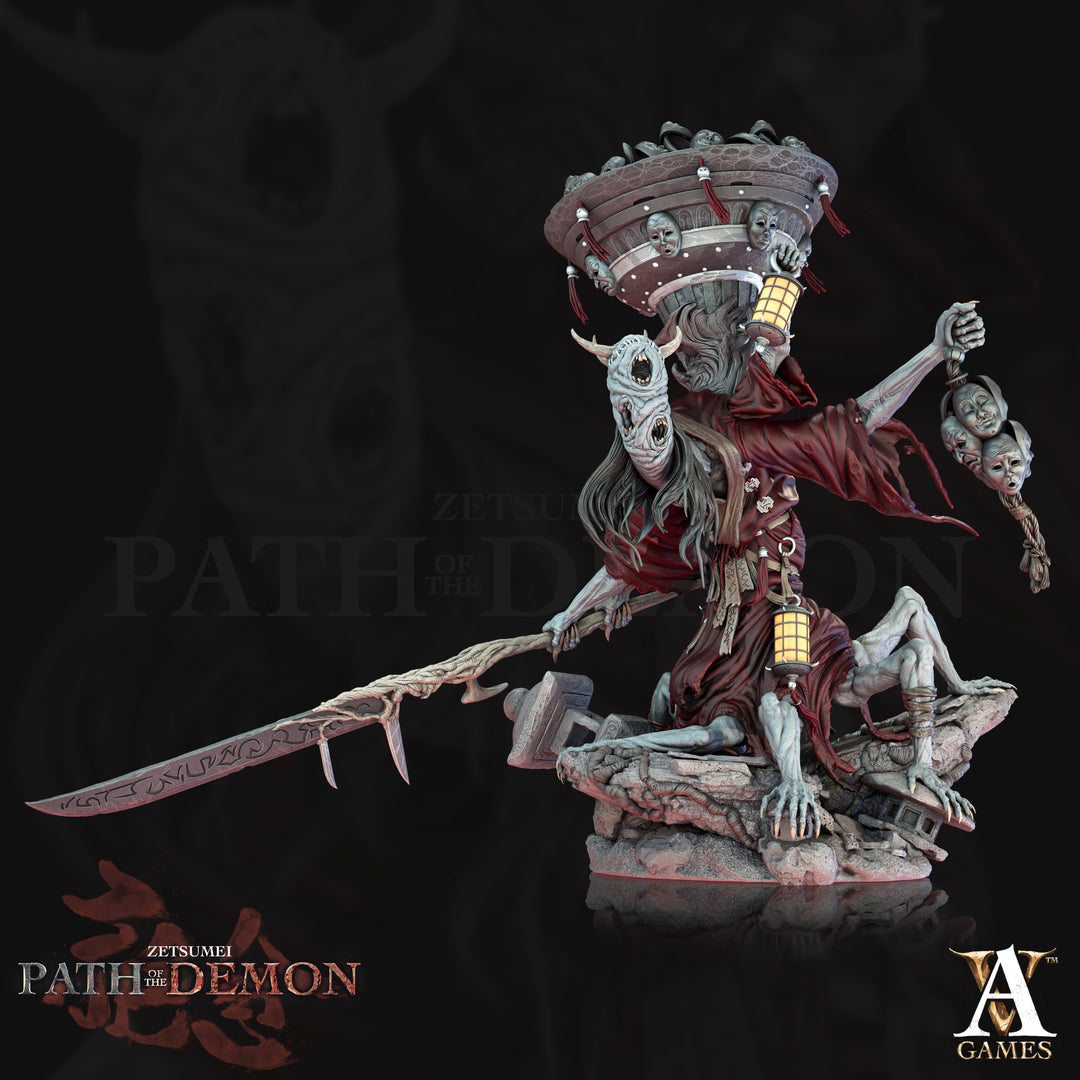 Jinja Obake - Oriental Demons unpainted resin demon miniature by Archvillain Games, 28-32mm DnD tabletop model.