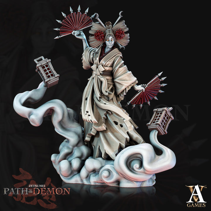 Kemuri-onna - Oriental Demons unpainted resin demon miniature by Archvillain Games, 28-32mm DnD tabletop model.