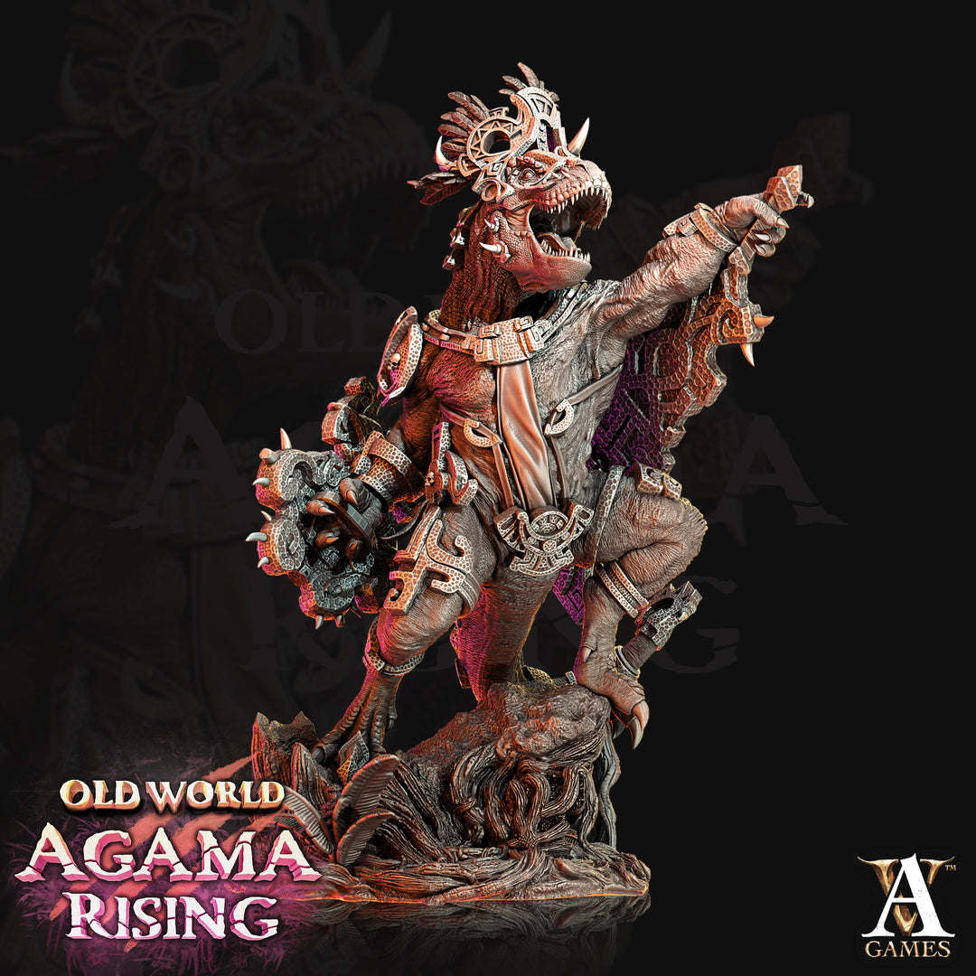 Blessed Claws of Ziskal unpainted resin lizardfolk miniature by Archvillain Games, 28-32mm DnD tabletop model.